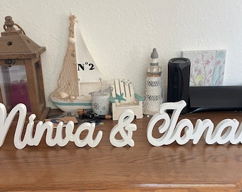 Name or lettering made of wood as desired, 10 cm, to stand, price per letter