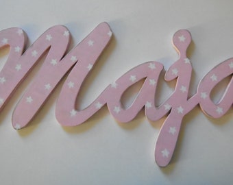 Name or lettering made of wood as desired, 15 cm, price per letter