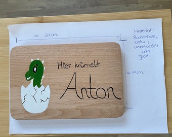 Brettchen Kinder personalisiert, Geschenk 1. Geburtstag, Baby Brett, Taufgeschenke für Jungen, Geschenk Kleinkind, Frühstücksbrettchen