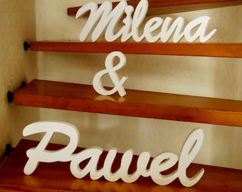 Name or partner lettering made of wood as desired, 15 cm, for standing, price per letter