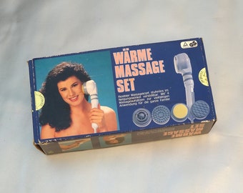 Vintage Wärme Massage Set elektrisches Massagegerät Handmassagegerät Massage Gerät für Wärme & Vibration - 90er Jahre