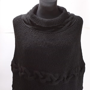Black knit poncho, hand knitted capelet shoulders cover, gothic poncho for her