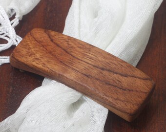Natural rosewood french barrette, handmade wooden hairclip, eco-friendly hair accessory, medium size hair clip, unique barette for women