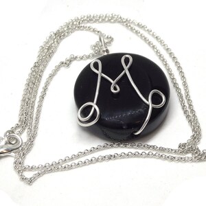 Wisiorek z monogramem personalizowany, wisiorek z inicjałem, wire wrapping