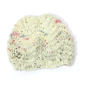 Ażurowa czapka beanie, kremowa czapka dla dziewczyny, dla chłopaka, dla nastolatka, unisex zdjęcie 1