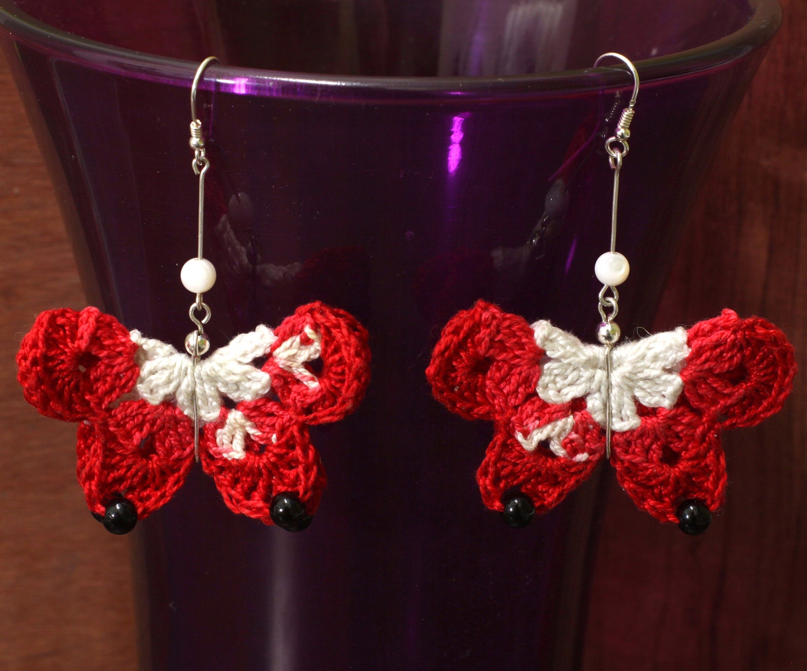 Dangle Crochet Butterfly Earrings, Lace Crochet Jewelry Etsy