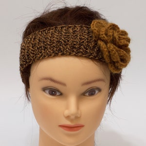 Flower headband for women, mustard ear warmer, stretchy hair band image 4