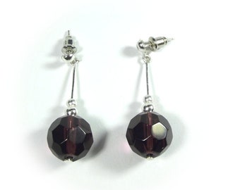 Dangle drop minimalist earrings, simply design silver studs