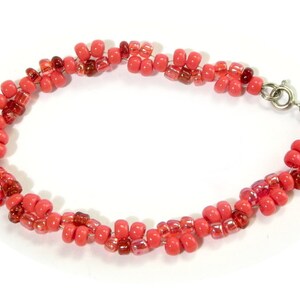 Handgemachtes Freundschaftsarmband in Rot, Farbenfrohe Perlenschmuck, Herrenschmuck, Herrenschmuck, Perlenarmband 925 Bild 1