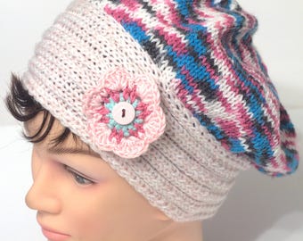 Hand Knits 2 Love Slouch Beanie Hat Cap Neckwarmer Fair-isle  display picture 2