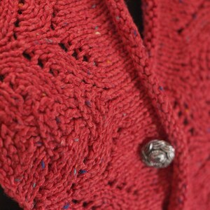 Collier tricoté de dentelle décharpe, écharpe courte rouge tricotée image 7