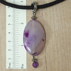 Pendentif collier en agate pourpre, bijoux nature minimalistes image 6