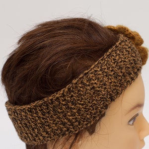 Flower headband for women, mustard ear warmer, stretchy hair band image 7