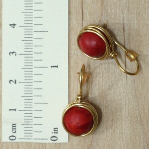 Boucles doreilles rouges enveloppées de poteau de fil, cadeau de Noël pour des femmes image 8