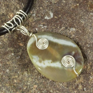 Collana Agate, grande medaglione di pietre preziose naturali, boho OOAK chic immagine 3