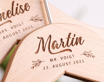 Kleiderbügel mit Namen, personalisierte Kleiderbügel zur Hochzeit, Braut, Bräutigam, Trauzeuge, Trauzeugin, Gastgeschenk, Blumenkind, KB-016