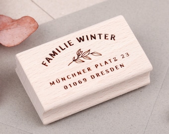 Familienstempel mit Adresse und Vornamen, Stempel Familie personalisiert, Familienstempel selbstfärbend, Geschenk zum Einzug, Hochzeit