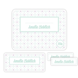 Namensaufkleber für Kinder, Schulaufkleber, Geschenk Einschulung, Geschenk Schulanfang, Sticker, Aufkleber mit Namen - Muster ASET017