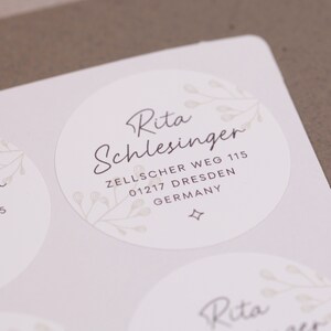 Adressaufkleber rund runde Aufkleber mit Adresse Sticker für Hochzeit runde Adressensticker Etiketten personalisiert Hochzeit imagen 6