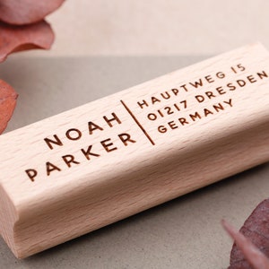 Adressstempel für Männer oder Paare, Stempel für Familien, Geschenk für Paare, Geschenk zum Einzug, individueller Stempel mit Adresse