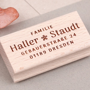 Adressstempel mit zwei Namen, Stempel für zwei Namen, Stempel für Patchworkfamilie, Geschenk zur Hochzeit, personalisierter Stempel