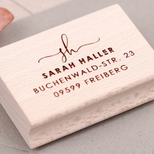 Adressstempel personalisiert | Stempel mit Adresse | Adressstempel Initialen | Personalisierter Stempel Initialen | moderner Stempel Adresse