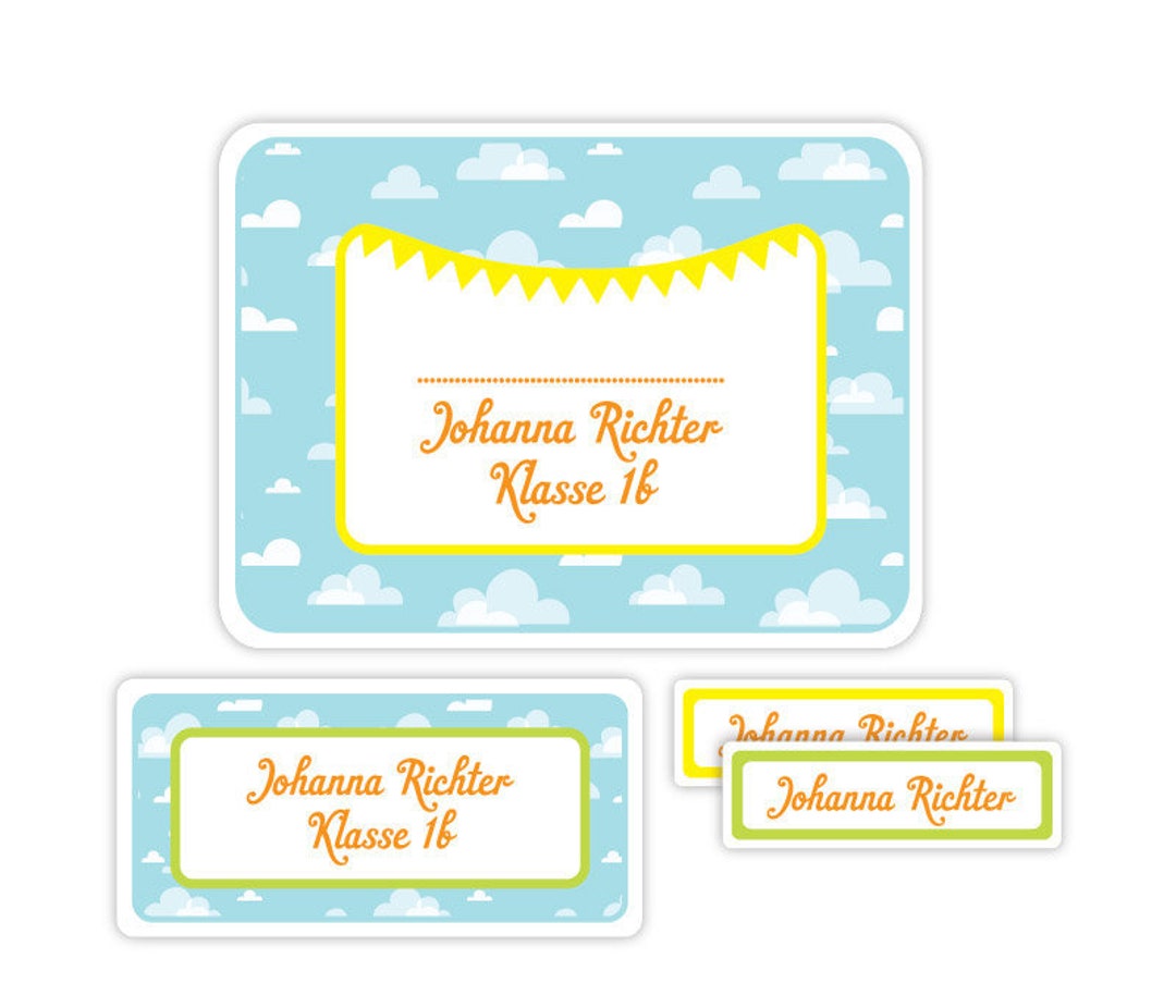  Namensaufkleber Für Kinder, Schulaufkleber, Geschenk Einschulung Motiv 