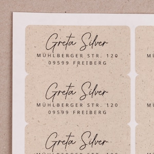 Adressaufkleber personalisiert Adressetiketten Graspapier Aufkleber mit Adresse personalisierte Aufkleber Sticker für Hochzeit Bild 8