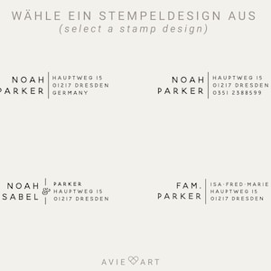 Adressstempel für Männer oder Paare, Stempel für Familien, Geschenk für Paare, Geschenk zum Einzug, individueller Stempel mit Adresse Bild 4