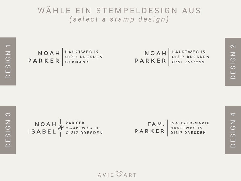 Adressstempel für Männer oder Paare, Stempel für Familien, Geschenk für Paare, Geschenk zum Einzug, individueller Stempel mit Adresse Bild 4