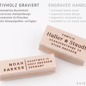 Adressstempel für Männer oder Paare, Stempel für Familien, Geschenk für Paare, Geschenk zum Einzug, individueller Stempel mit Adresse Bild 7