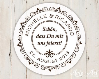 Hochzeitsstempel Serie Barock, Stempel für Ihre Hochzeit, save the date, Dankesstempel, Freudentränen, DIY Hochzeit, Hochzeitsdeko S-138