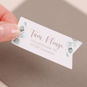 Adressetiketten wasserfest | Aufkleber mit Adresse | Adressaufkleber personalisiert | Sticker für Hochzeit | Adressensticker Eukalyptus