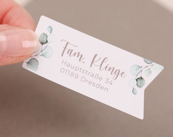 Adressetiketten wasserfest | Aufkleber mit Adresse | Adressaufkleber personalisiert | Sticker für Hochzeit | Adressensticker Eukalyptus