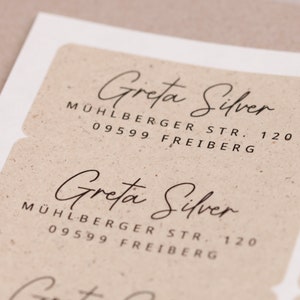 Adressaufkleber personalisiert Adressetiketten Graspapier Aufkleber mit Adresse personalisierte Aufkleber Sticker für Hochzeit Bild 7