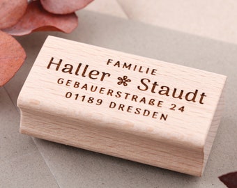 Adressstempel mit zwei Namen, Stempel für zwei Namen, Stempel für Patchworkfamilie, Geschenk zur Hochzeit, personalisierter Stempel