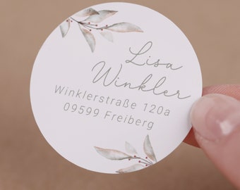 Adressaufkleber rund | runde Aufkleber mit Adresse | Adressaufkleber personalisiert | Sticker für Hochzeit | runde Adressensticker