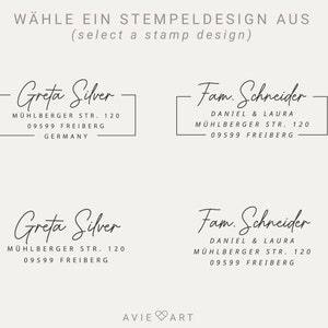 Adressstempel personalisiert, Textstempel mit Adresse, Stempel mit Adresse und Vornamen, Geschenk zur Hochzeit, Geschenk zum Einzug afbeelding 4