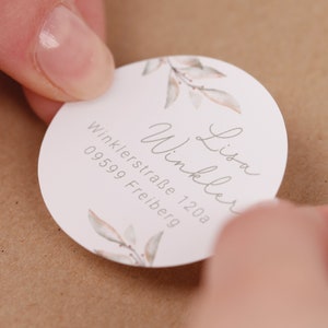 Adressaufkleber rund runde Aufkleber mit Adresse Adressaufkleber personalisiert Sticker für Hochzeit runde Adressensticker Bild 3