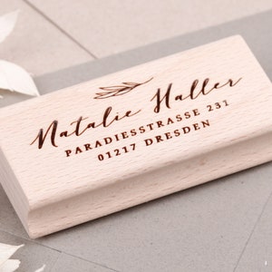 Adressstempel personalisiert Kalligraphie | Stempel mit Namen und Adresse | personalisierter Stempel Schreibschrift
