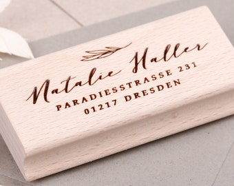 Adressstempel personalisiert Kalligraphie | Stempel mit Namen und Adresse | personalisierter Stempel Schreibschrift