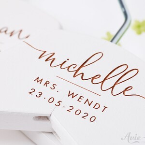 Kleiderbügel mit Namen, personalisierte Kleiderbügel zur Hochzeit, Braut, Bräutigam, Trauzeuge, Trauzeugin, Gastgeschenk, Blumenkind, KB-008 image 2