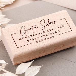 Adressstempel personalisiert, Textstempel mit Adresse, Stempel mit Adresse und Vornamen, Geschenk zur Hochzeit, Geschenk zum Einzug