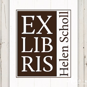 Bücherstempel Ex Libris Stempel für Bücher, Typografischer Stempel für die Beschriftung von Büchern S-078 Bild 1
