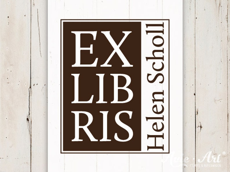 Bücherstempel  Ex Libris Stempel für Bücher Typografischer image 1