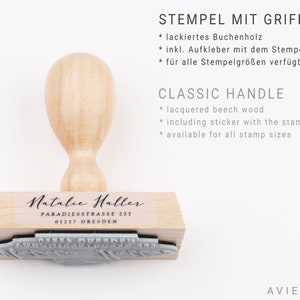 Adressstempel personalisiert, Textstempel mit Adresse, Stempel mit Adresse und Vornamen, Geschenk zur Hochzeit, Geschenk zum Einzug Bild 6