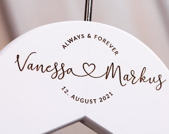 Kleiderbügel Hochzeit, personalisierte Kleiderbügel zur Hochzeit, Braut, Bräutigam, Trauzeuge, Trauzeugin, Gastgeschenk, Blumenkind, KB-029