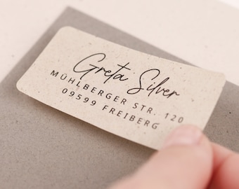 Adressaufkleber personalisiert | Adressetiketten Graspapier | Aufkleber mit Adresse | personalisierte Aufkleber | Sticker für Hochzeit