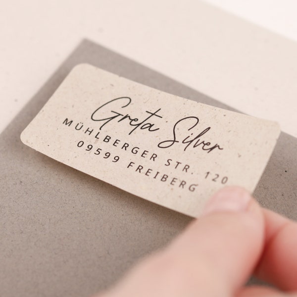 Adressaufkleber personalisiert | Adressetiketten Graspapier | Aufkleber mit Adresse | personalisierte Aufkleber | Sticker für Hochzeit