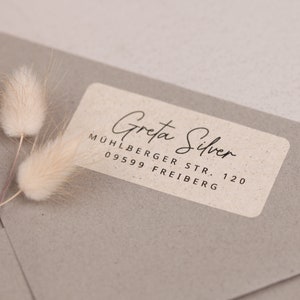 Adressaufkleber personalisiert Adressetiketten Graspapier Aufkleber mit Adresse personalisierte Aufkleber Sticker für Hochzeit Bild 4
